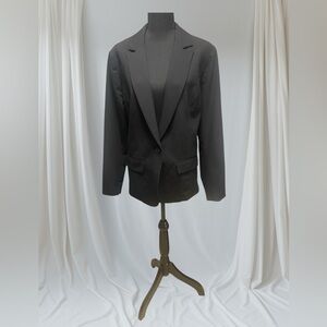Liz Claiborne Blazer Women’s Fit Black Pockets Single Button Satin Lining Sz 16W